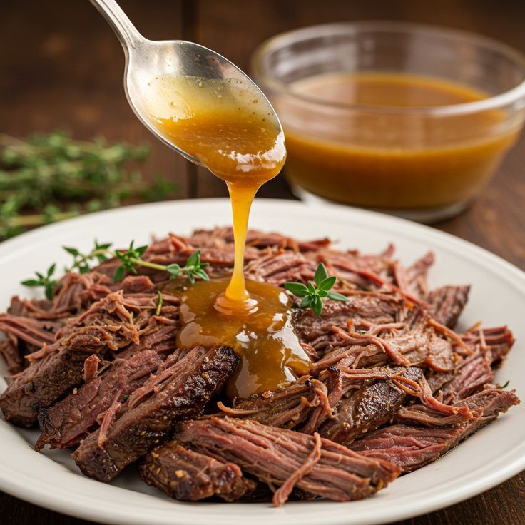 Roasted Beef Bolar Blade with Pepper Gravy