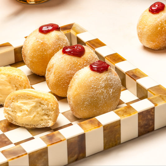 Cinnamon Doughnuts with Caramel Chocolate Ganache
