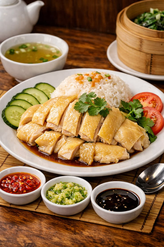 Hainanese Chicken with Ginger and Green Onion Dressing