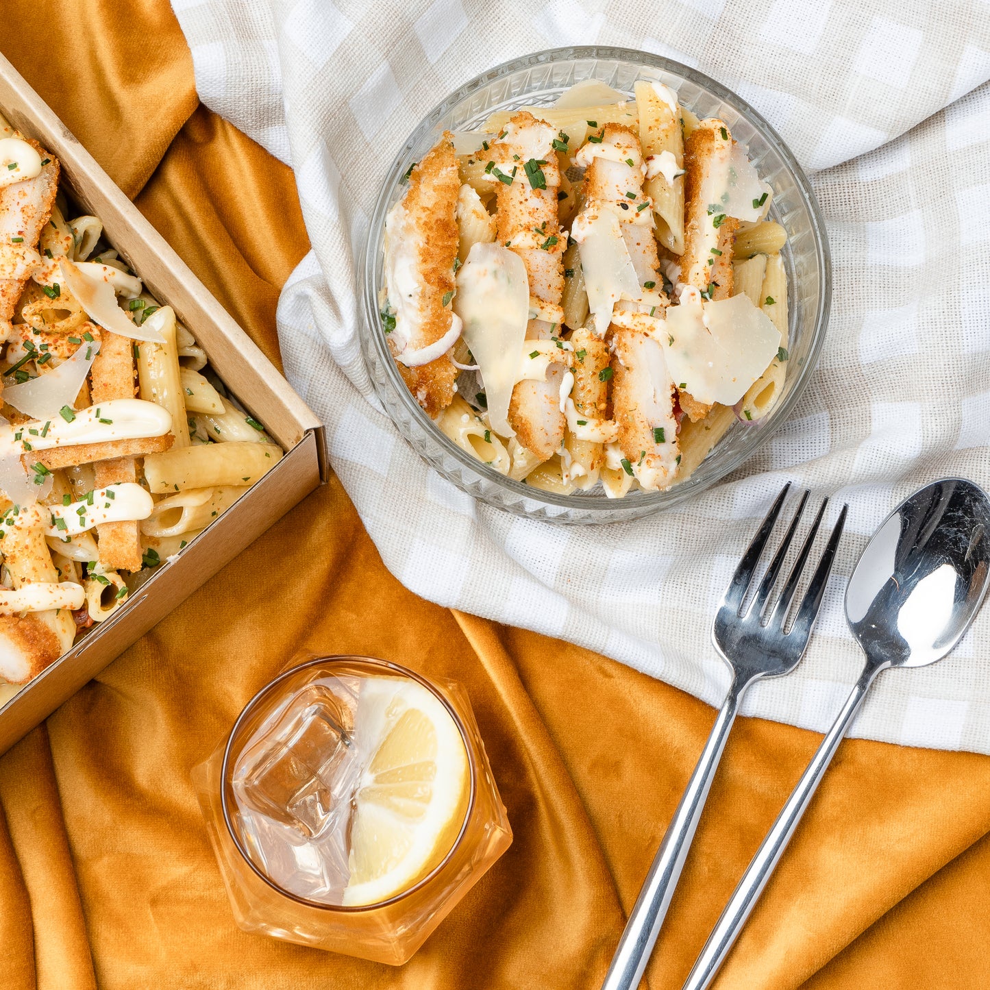 Chicken Schnitzel Pasta Salad
