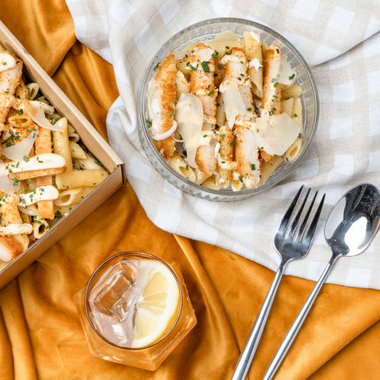 Chicken Schnitzel Pasta Salad