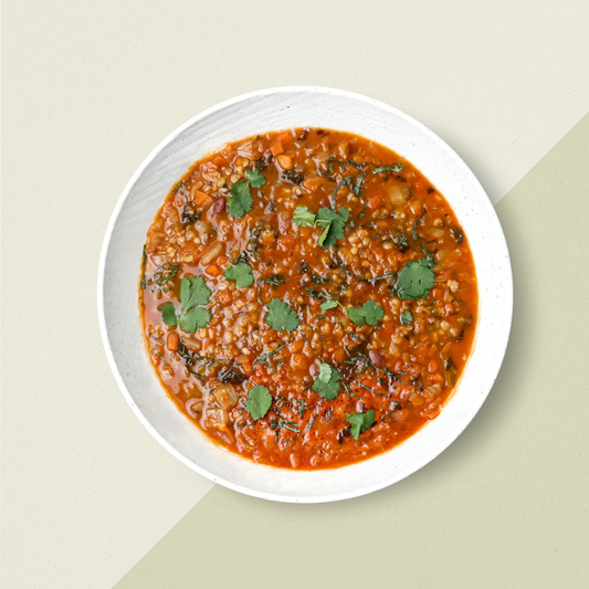Beef Minestrone Soup with Macaroni & Roasted Root Vegetables