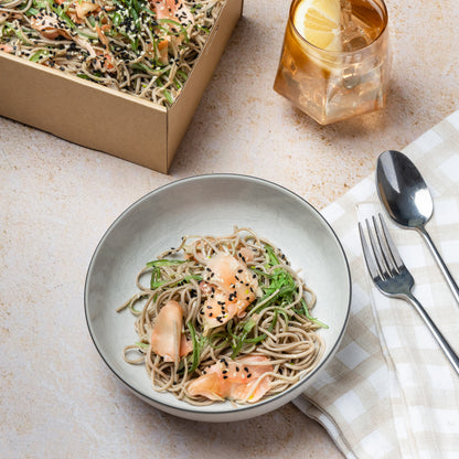 Soba noodle, pickled wakame seaweed, pickled ginger & goma dressing