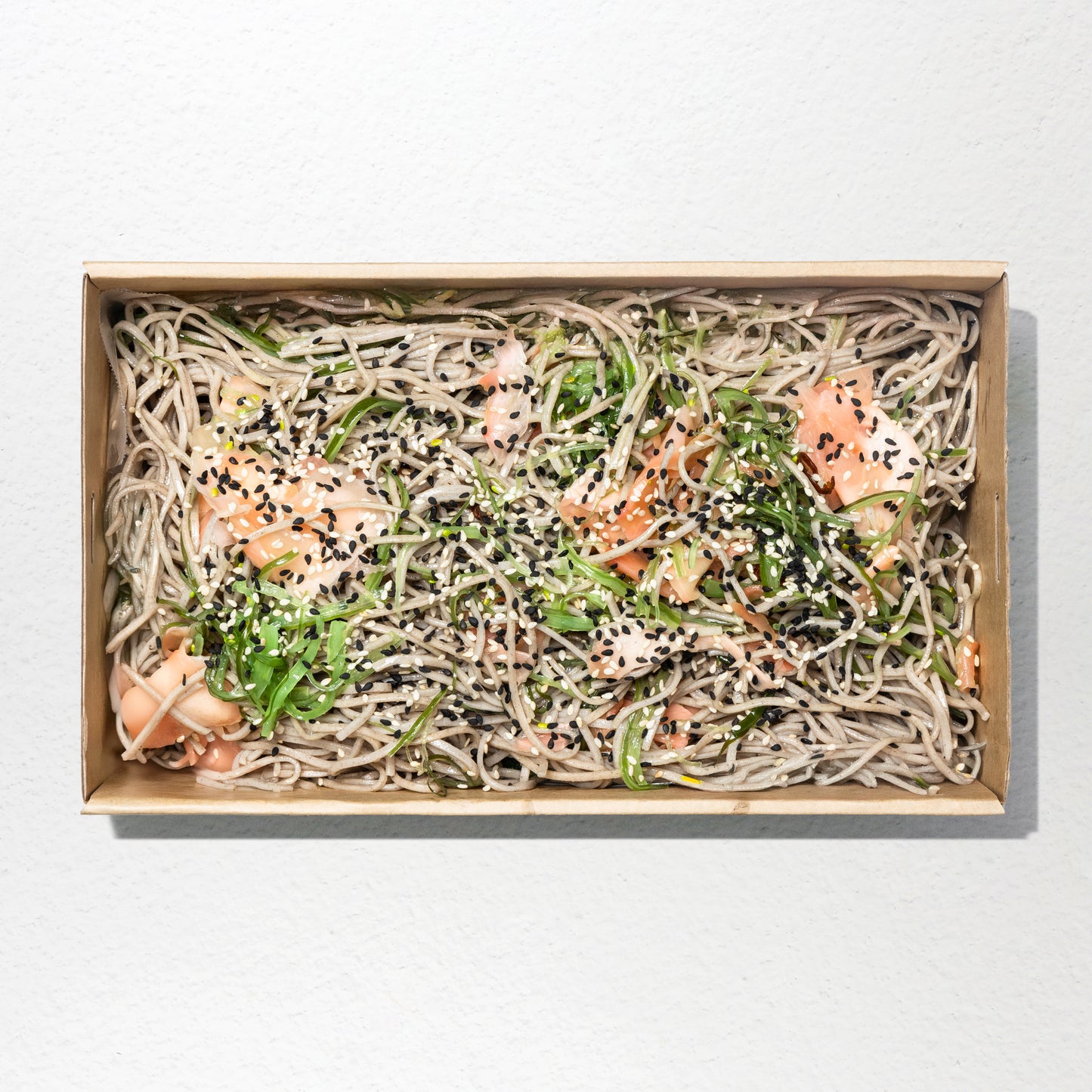 Soba noodle, pickled wakame seaweed, pickled ginger & goma dressing