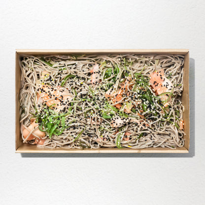 Soba noodle, pickled wakame seaweed, pickled ginger & goma dressing