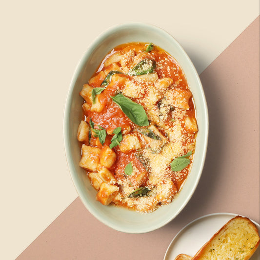 Gnocchi with Three Cheese Bechamel and Sage Pangrattato