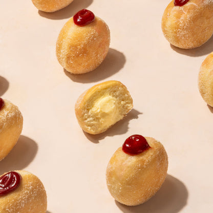 Cinnamon Doughnuts with Caramel Chocolate Ganache