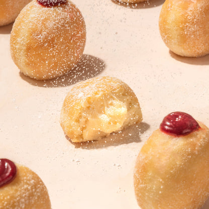 Cinnamon Doughnuts with Caramel Chocolate Ganache