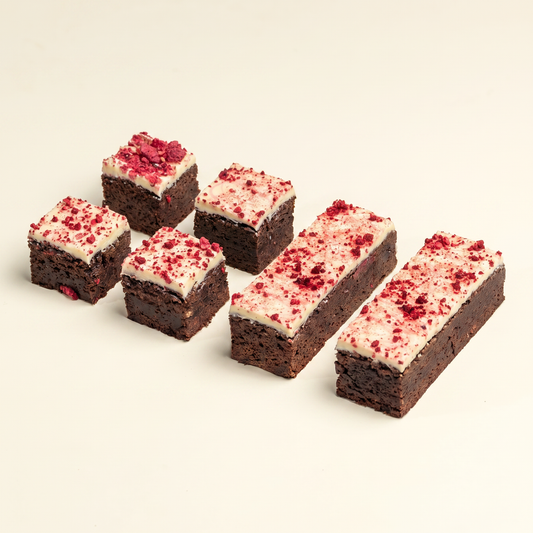 raspberry white chocolate ganache brownie wholesale slab brownie